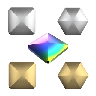 Flipo Flip - fidget spinner - firkantet eller sekskantet, guld, sølv, regnbuefarvet